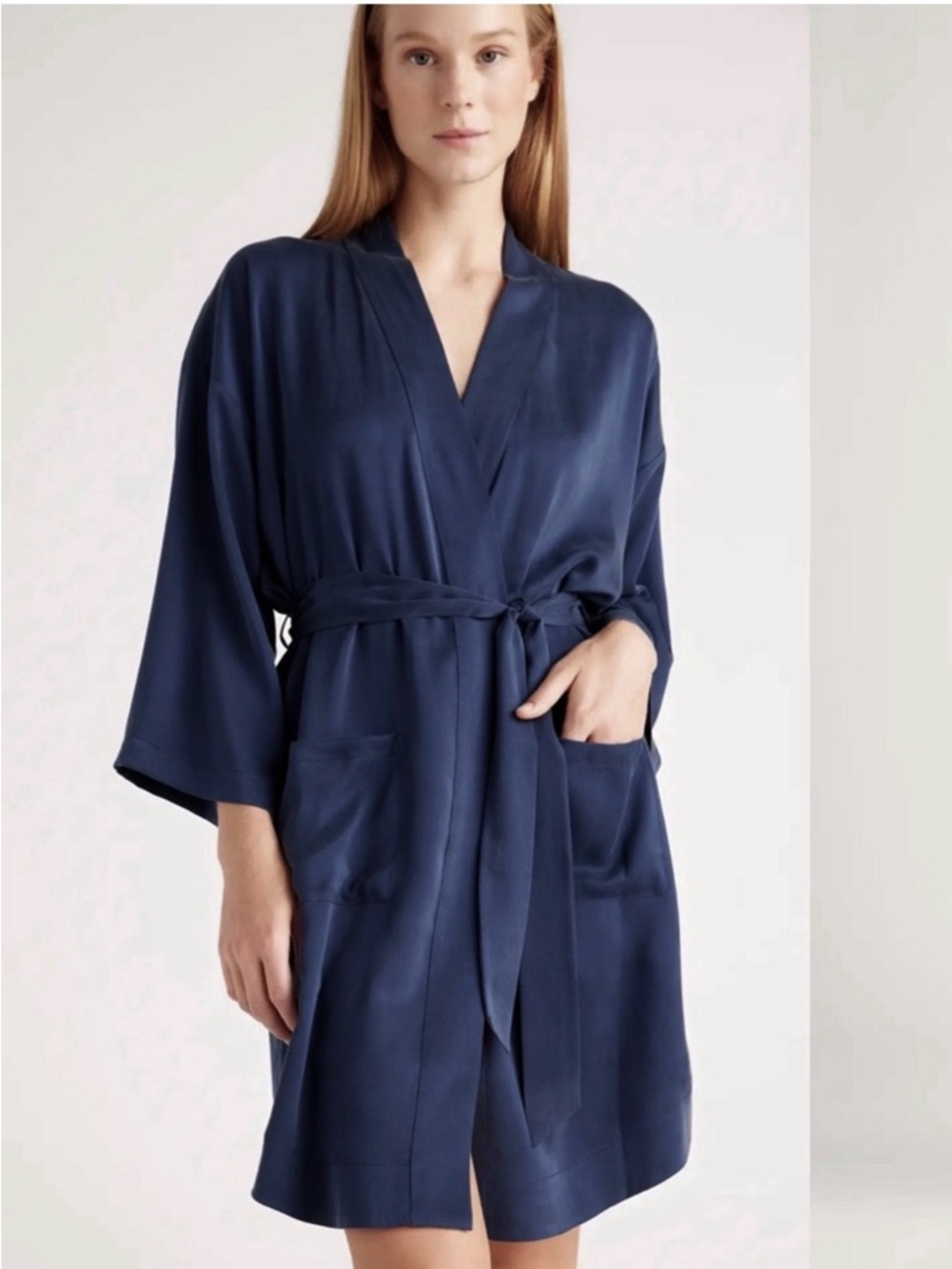 Quince 100% Mulberry Silk Washable Robe One Size NWT